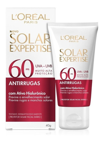 Protetor Solar Facial Antirrugas Fps 60 40g L'oréal Paris Tipo de pele Normal