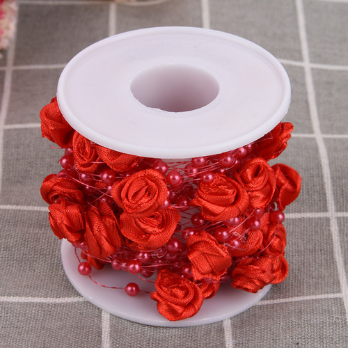 Guirnalda De Perlas Artificiales Rosas De 10 M Por Rollo