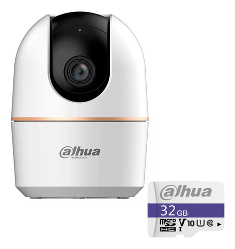 Camara Wifi Dahua De 3mp Interiores Autotracking Hero-k31h Audio Bidireccional Detección De Humanos Y Mascotas Por Ia Panorámica De 0° A 355° Con Memoria Microsd De 32gb