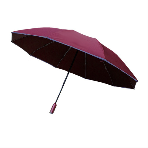 Sombrilla Automática Protección Uv Impermeable 9 Varillas Color Rojo Diseño De La Tela Liso