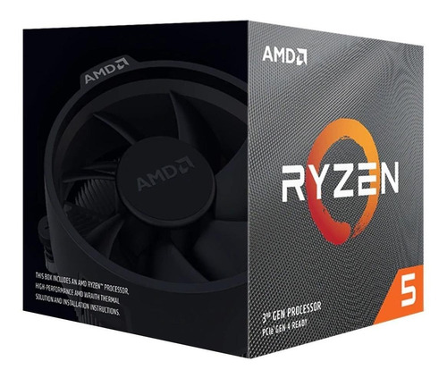 Processador gamer AMD Ryzen 5 3600XT 100-100000281BOX de 6 núcleos e 4.5GHz de frequência