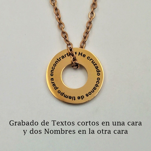 Imagen 3 de 7 de Collar Acero Inox Dije Grabado Láser Personalizado 1020