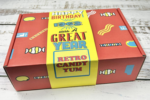 Caja Regalo De Dulces Nostálgicos 60 Años 1962