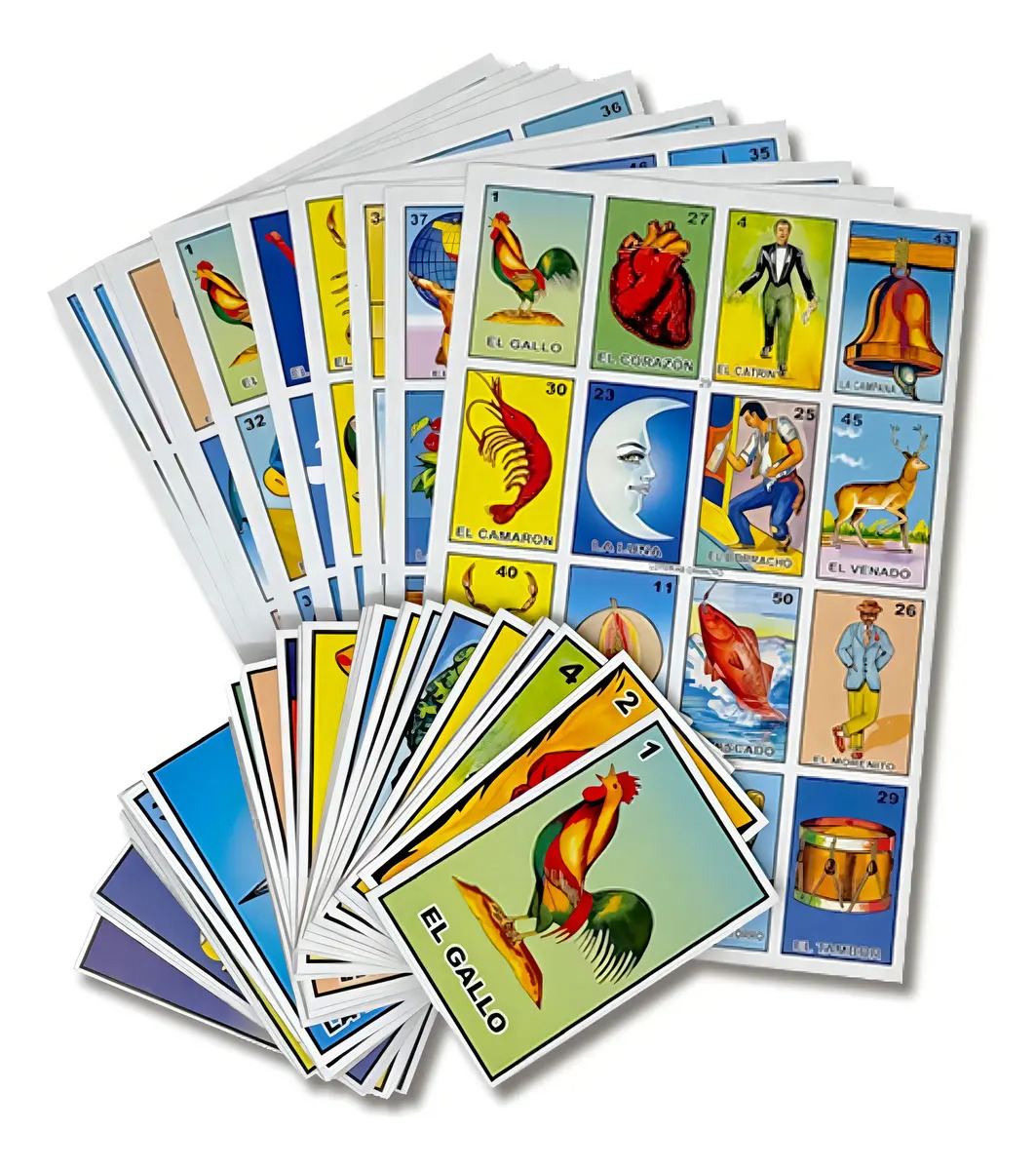 Lotería Mexicana Caar Juego de Mesa Clásico con 10 Tablas y Baraja Grande