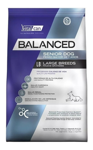 Alimento Vitalcan Balanced Adult Dog para perro senior de raza grande sabor mix en bolsa de 15 kg