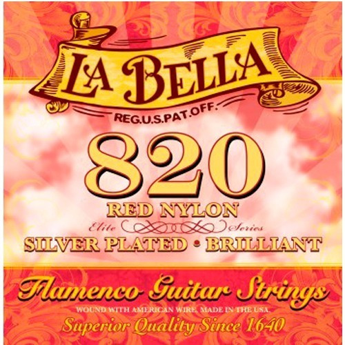 La Bella 820 Flamenco Guit. Clasica Nylon Plata Y Rojo