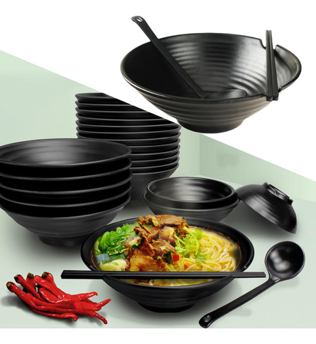 Cuenco De Ramen Japonés Con Cuchara Y Palillos A Juego Para