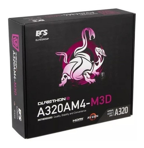 Tarjeta Madre Ecs Matx A320am4-m3d S-am4 Amd A320 Hdmi 32 /v /vc Color Negro