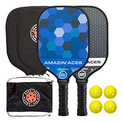 Amazin Aces Signature Pickleball Paddle Set   Aprobado Por