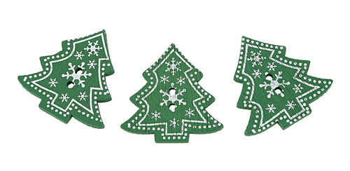Botón De Madera Para Decoración Con Forma De Árbol De Navida