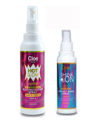 Kit Protector Termico Hot Glow Cloe Exotic+brillo Antifrizz 