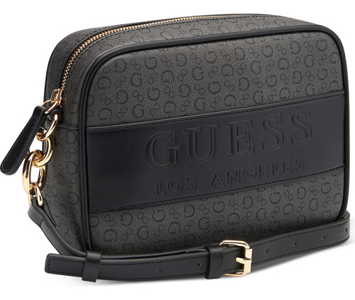 Bolsa Guess Factory Sg962214-coa Acabado de los herrajes Níquel Color Negro Correa de hombro Negro Diseño de la tela Lisa