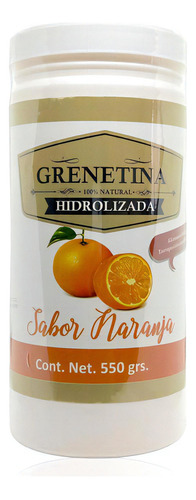 Grenetina Hidrolizada Sabor Naranja 100% Natural 550 Grs Pre