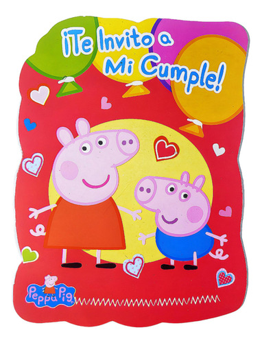 Invitacion Troquelado Peppa Pig X10 - Cotillón Waf