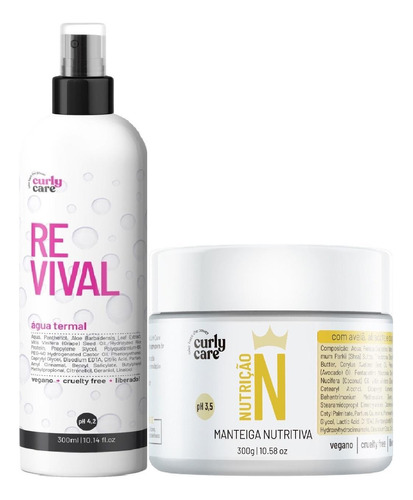 Água Termal Curly Care Revival E Creme De Manteiga 2x300ml