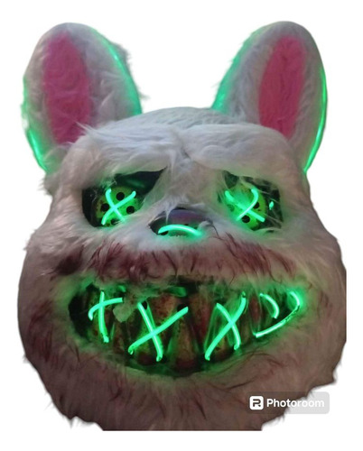 1 Mascara Conejo Peluche Con Luz Led Halloween Disfraz
