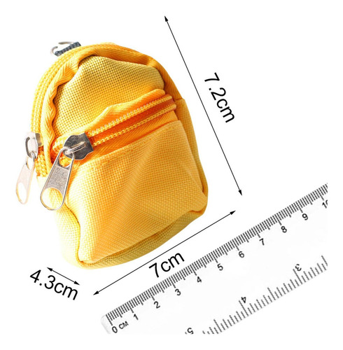 Mini Bolso De Muñeca Mochila Con Cremallera Amarillo