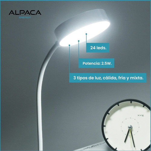 Lampara Velador Portátil Alpaca Led Carga Usb Alp-en-02