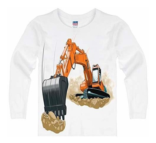 Shirts That Go Camiseta Naranja De Manga Larga Con Excavador