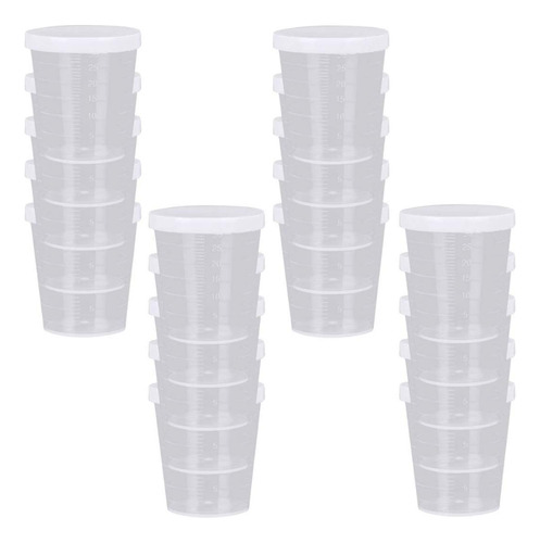 Goeielewe 20 Vasos De Plástico Para Medicina Con Tapas, 1..