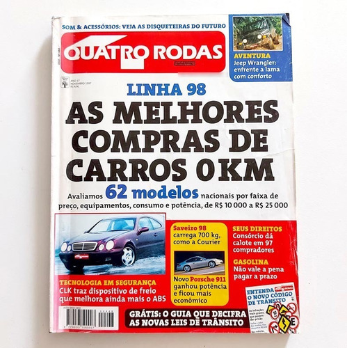 Revista Quatro Rodas N448 Nov1997 Carros De 98 / Porsche 911
