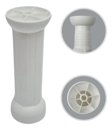 Kit 04 Pés Plásticos 130mm Branco Com Regulagem Para Móveis