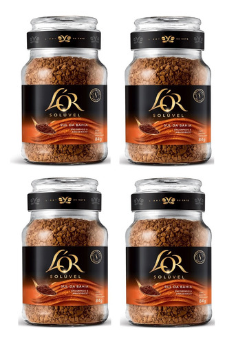 Café Instantâneo L'or Origens Solúvel Sul Da Bahia Sem Glúten 84 G Pacote X 4