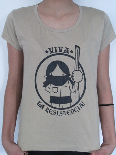 Camiseta Baby Look Viva La Resistência Antifascismo