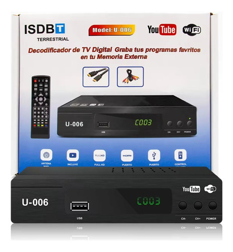 Sintonizador De Tv Digital Full Hd 1080p Isdbt Modelo U-006