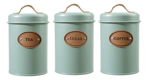 3 Latas Chá, Café E Açúcar Com Tampa Hermética,