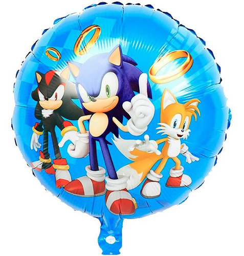 Globo Sonic Metalizado 45cm Inflado Con Helio - Caballito