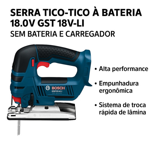 Serra Tico Tico Gst 18v-li Bosch 18 V+ Kit Lâminas T101ao