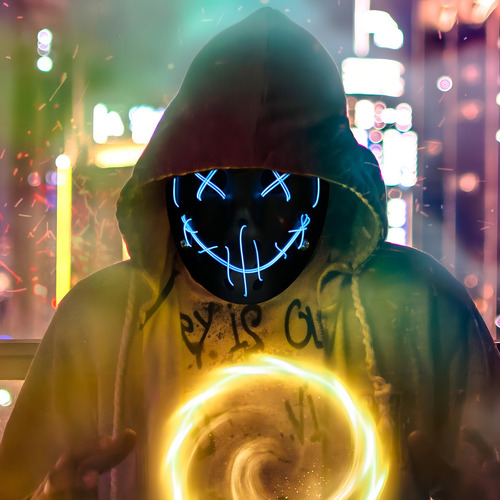 Máscara Con Luz Led Disfraz Para Fiestas Halloween Color Azul