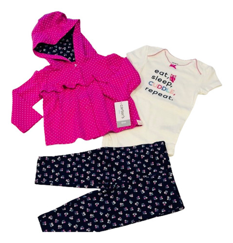 Conjunto Carters Body, Pantalon Y Campera Liviana 6 Meses