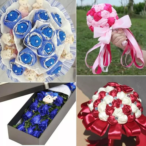... Decoração De Buquê De Natal Com Fita De 15 Rolos Para Bo