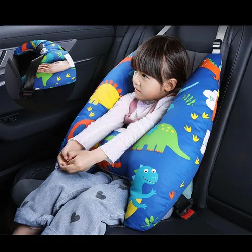 La Almohada De Viaje Para El Asiento Trasero Dinosaurio Azul