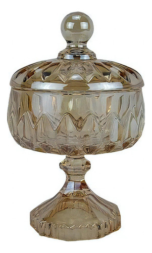 Potiche Bomboniere Louise De Cristal Vidro Âmbar 18cm