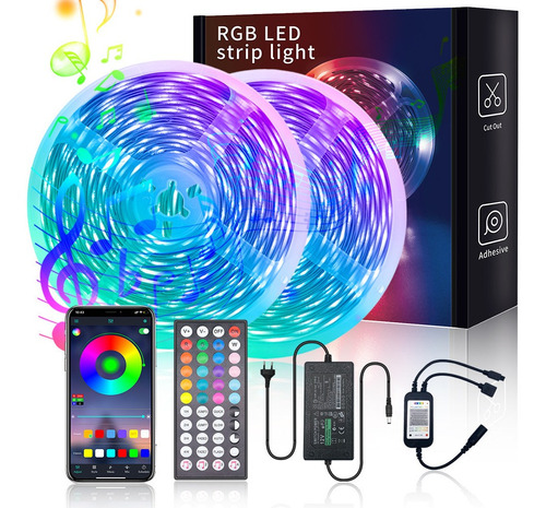 Tira De Luces Led 5050 Rgb App Bluetooth Control 20m (2x10m)