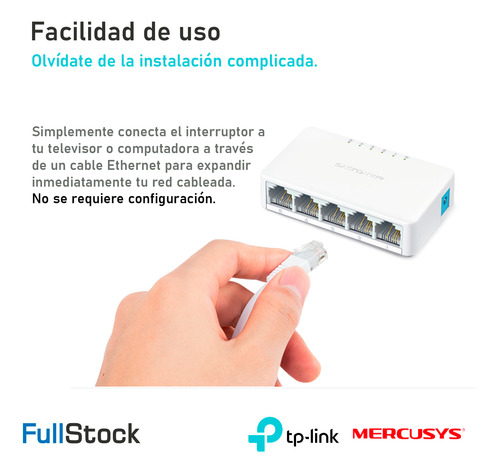 Switch De 5 Puertos 10/100 Mbps Escritorio Ms105 Mercusys