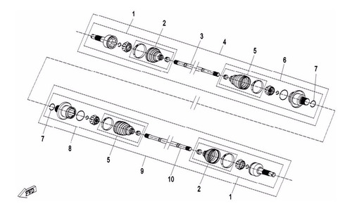 Imagen 4 de 7 de Fuelle Homocinetica Np Cfmoto Gamma 625 Ex - Lado Motor