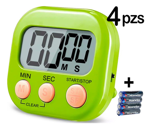 4 Temporizador Cocina Digital Huevo Timer Cronómetro Alarma