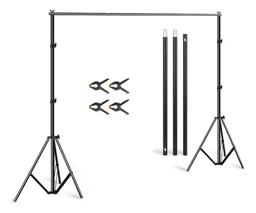 Kit Estudio Combo Soporte Para Fondo Fotográfico 2m X 2m