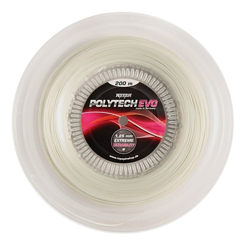 Corda Topspin Polytech Evo 1.25mm - Rolo C/200m Cor Branco Espessura 125 mm