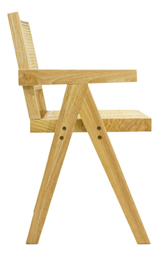 Silla Para Comedor De Madera Nórdico Rattan - Jeanneret Estructura De La Silla Natural Asiento Beige Diseño De La Tela Liso