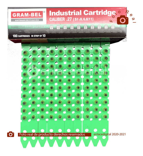 Imagen 2 de 7 de Cartucho Fulminante Tira Verde Art27v Grambel Caja 10 Tiras