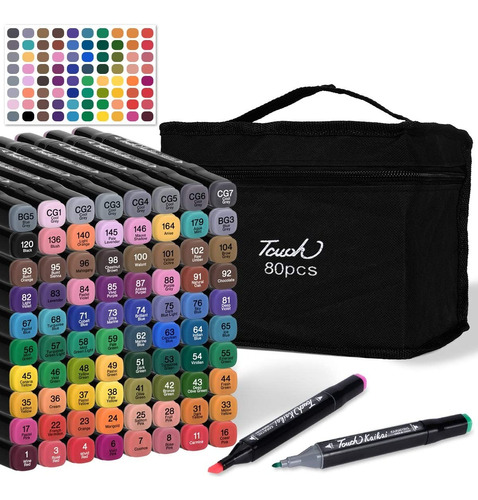 Marcadores Drypens De Colores 80 Tonos Doble Punta