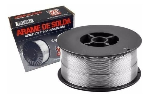 Imagem 1 de 7 de Arame Solda Mig Revestido P Uso Sem Gas 0,8mm 1kg V8 Brasil