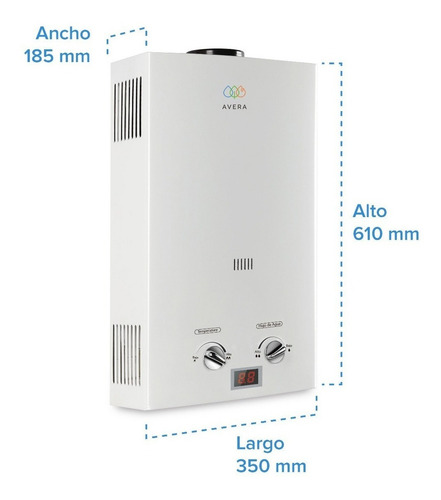 Imagen 7 de 10 de Calentador De Agua Para 3.5 Servicios. Gas Lp. Avera C16l