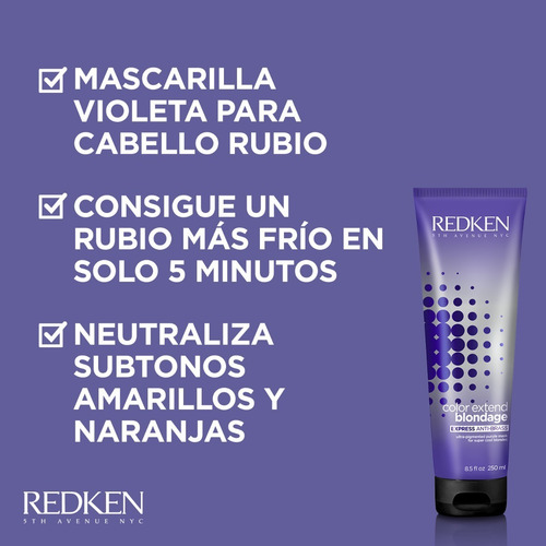 Imagen 2 de 7 de Blondage Mascarilla Matiza El Cabello Rubio 250ml Redken