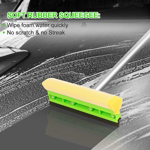 Cepillo Lavado Automóvil Mango Largo Microfibra Kit Limpieza